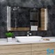 Mobile bagno bianco larice completo lavabo in ceramica + specchio led 100 x 60 cm da selezionare in fase di ordine