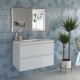 Mobile bagno larice bianco completo lavabo in ceramica + specchio led 80 x 60 cm da selezionare in fase di ordine