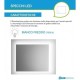 Mobile bagno rovere grigio completo lavabo in ceramica + specchio led 100 x 60 cm con cassa bluetooth