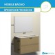 Mobile bagno rovere grigio completo lavabo in ceramica + specchio led 80 x 60 cm con cassa bluetooth