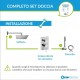 Composizione doccia Paffoni Ringo con Soffione Quadro, miscelatore con deviatore e set duplex