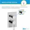 Composizione doccia Paffoni Ringo cod. RIN019 con Soffione CASCADE + miscelatore con deviatore a 3 Uscite + set duplex