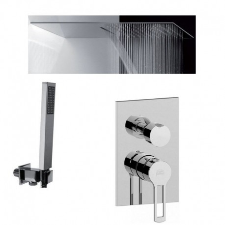Composizione Doccia Paffoni Ringo Miscelatore con Deviatore 3 Uscite cod. RIN019 + Set Duplex + Soffione Mariani Slim SRO/05