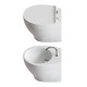 Sanitari filomuro wc rimless + bidet in ceramica bianco con copriwc slim soft close Gran Mascalzone Domus Falerii