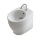 Sanitari filomuro wc rimless + bidet in ceramica bianco con copriwc slim soft close Gran Mascalzone Domus Falerii