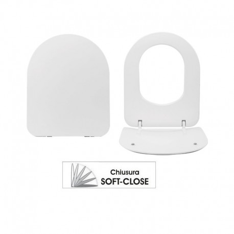 Sedile copriwc slim softclose (chiusura ammortizzata) avvolgente bianco - Comoda di Azzurra modello Originale