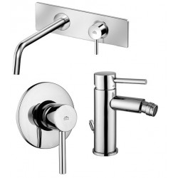 paffoni stick miscelatore lavabo incasso a muro con bocca d'erogazione sk105cr + bidet sk135hcr + Incasso doccia SK015CR