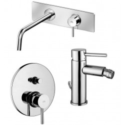 paffoni stick miscelatore lavabo incasso a muro con bocca d'erogazione sk105cr + bidet sk135hcr + Incasso doccia SK015CR