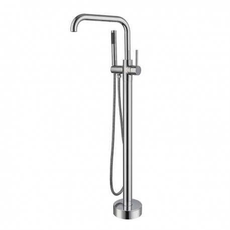 Miscelatore Monocomando a colonna per Vasca da bagno freestanding Serie Moldavia In ottone Finitura Cromo Lucido