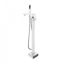 Miscelatore Monocomando a colonna per Vasca da bagno freestanding Serie Dante In ottone Finitura Cromo Lucido