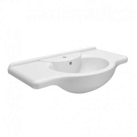 Lavabo Consolle Universale da 85 cm in ceramica bianca lucida