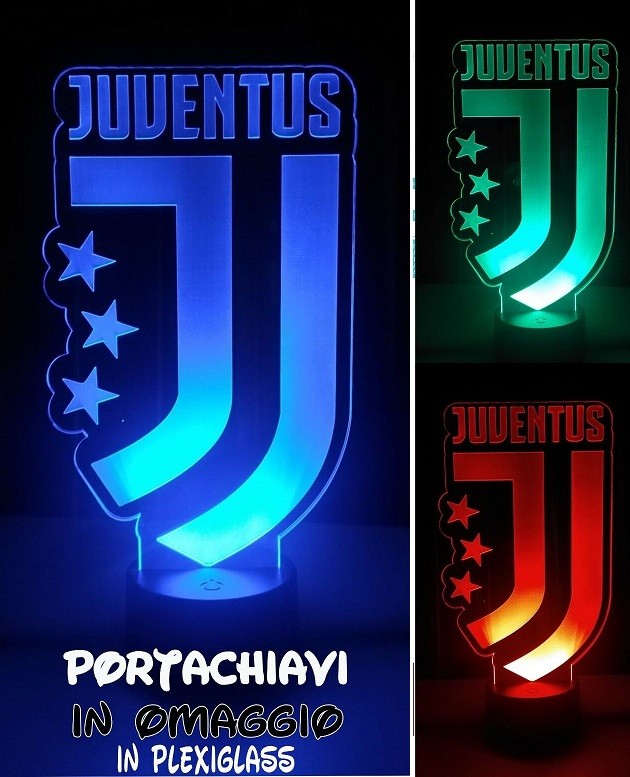Lampada Scudetto Juventus 3d in plexiglass disegno inciso al laser e  illuminazione led rgb con telecomando - Vendita Online ItaliaBoxDoccia