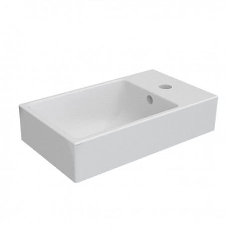 Lavabo a parete in ceramica bianca lucida 16 cm profondità x 45,5 cm larghezza