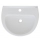 Lavabo a parete in ceramica bianca lucida 40 cm profondità x 50 cm larghezza