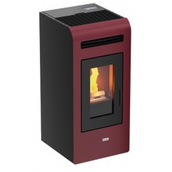 stufa a pellet canalizzata magma modello mayon 13kw colore bordeaux