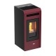 stufa a pellet canalizzata magma modello mayon 16kw colore bordeaux