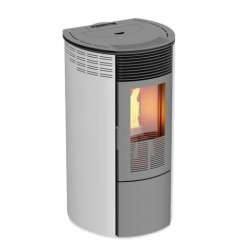 stufa a pellet magma modello teide 10kw colore bianco