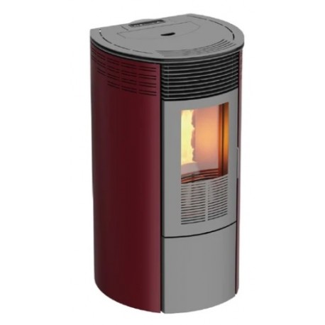 stufa a pellet magma modello teide 10kw colore bordeaux