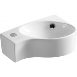 Lavabo a parete in ceramica bianca lucida 28 cm profondità x 43 cm larghezza