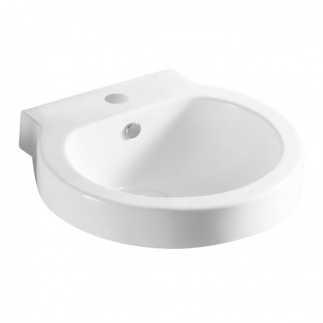 Lavabo a parete in ceramica bianca lucida 51,5 cm profondità x 49,5 cm larghezza