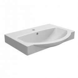 Lavabo a parete in ceramica bianca lucida 41 cm profondità x 50 cm larghezza