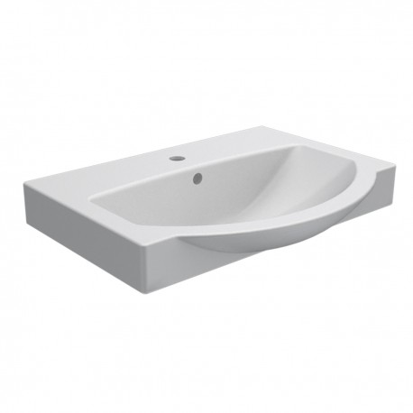 Lavabo a parete in ceramica bianca lucida 41 cm profondità x 50 cm larghezza