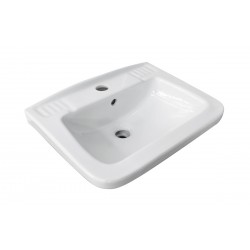 Lavabo a parete in ceramica bianca lucida 36 cm profondità x 45 cm larghezza