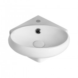 Lavabo ad angolo in ceramica bianca 38 cm profondità x 36 cm larghezza serie stilo