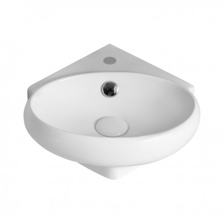 Lavabo ad angolo in ceramica bianca 38 cm profondità x 36 cm larghezza serie stilo