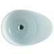 Lavabo d'appoggio in ceramica bianca lucida 55 cm larghezza x 39 cm profondità