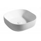 Lavabo d'appoggio in ceramica bianca lucida 43 cm larghezza x 43 cm profondità