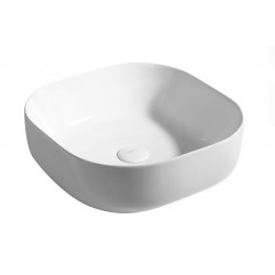 Lavabo d'appoggio in ceramica bianca lucida 43 cm larghezza x 43 cm profondità