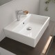 Lavabo d'appoggio in ceramica bianca lucida 50 cm larghezza x 42 cm profondità