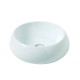 Lavabo d'appoggio a forma circolare in ceramica bianca lucida 45 cm diametro