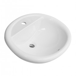 Lavabo Incasso Soprapiano in Ceramica Bianca mod. Alba Profondità 47,5 x Larghezza 56 cm