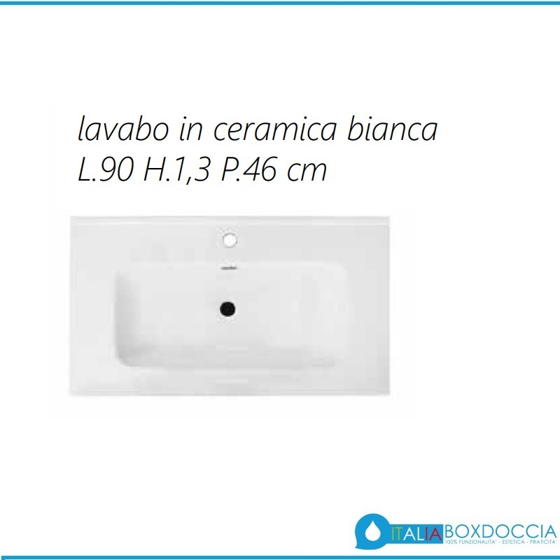 MOBILE BAGNO CON LAVABO 60CM BIANCO OPACO CANNETTATO