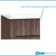 Mobile bagno sospeso Cannettato finitura noce gold Linea Ginevra da 90 cm con lavabo, specchio + applique integrata