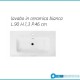 Mobile bagno sospeso Cannettato finitura teak sabbiato Linea Ginevra da 90 cm con lavabo, specchio + applique integrata