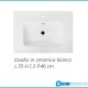 Mobile bagno sospeso + colonna Cannettato finitura bianco opaco Linea Ginevra da 70 cm con lavabo, specchio + applique integrata