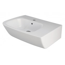 Lavabo asimmetrico monoforo sospeso One vasca a destra lunghezza 65 cm