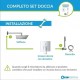 Composizione doccia miscelatore con deviatore Grohe Eurocube + soffione con braccio e kit duplex Bossini