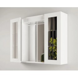 Specchiera bagno bianca 81 x 60 cm a 2 ante a specchio predisposta per illuminazione
