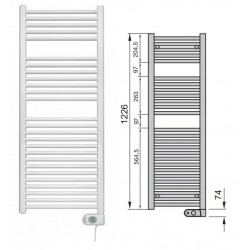 Termoarredo elettrico zehnder aura h. 1300 bianco RAL9016 larghezza cm. 50 W750