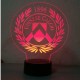 Lampada 3d Scudetto Udinese in plexiglass disegno inciso al laser e illuminazione led rgb con telecomando