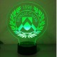 Lampada 3d Scudetto Udinese in plexiglass disegno inciso al laser e illuminazione led rgb con telecomando