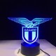 Lampada 3d Scudetto Lazio in plexiglass disegno inciso al laser e illuminazione led rgb con telecomando