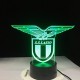 Lampada 3d Scudetto Lazio in plexiglass disegno inciso al laser e illuminazione led rgb con telecomando