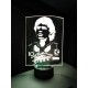 Lampada 3d Diego Armando Maradona in plexiglass disegno inciso al laser e illuminazione led rgb con telecomando