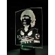 Lampada 3d Diego Armando Maradona in plexiglass disegno inciso al laser e illuminazione led rgb con telecomando