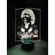 Lampada 3d Diego Armando Maradona in plexiglass disegno inciso al laser e illuminazione led rgb con telecomando